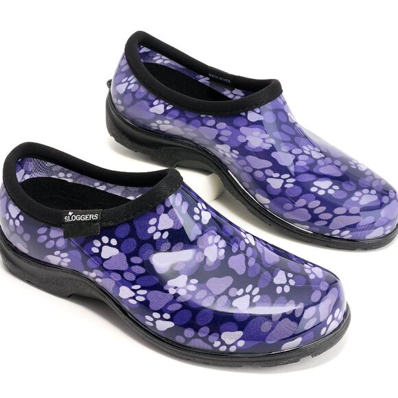 "NWT" Sloggers Waterproof Paw Print Garden Purple - Size 10- Rainboots, Comfort - Picture 1 of 8